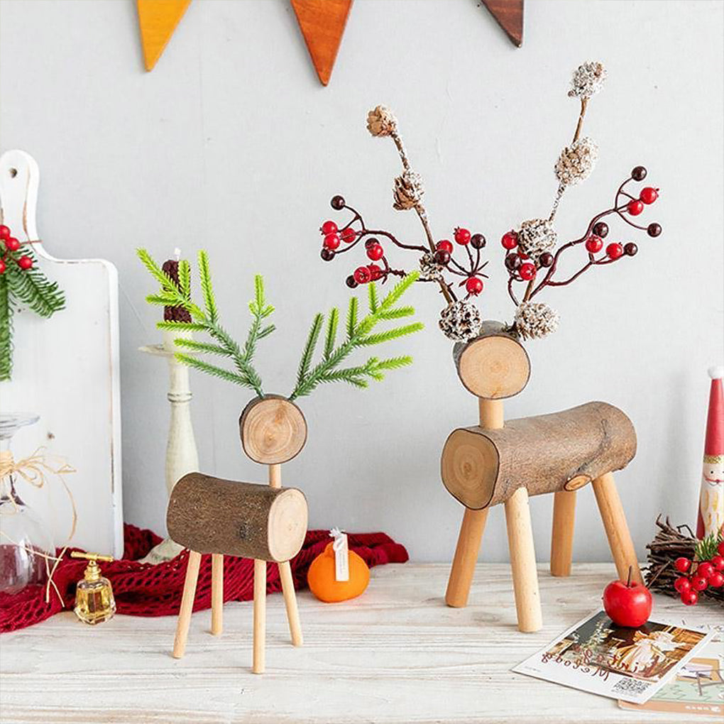 Small Wooden Reindeer Figures - Home Decor > Home Accessories > Decorative Objects - DINIBLO 