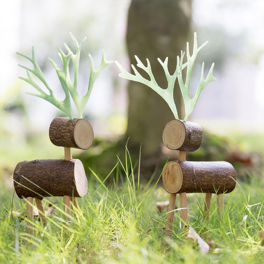 Small Wooden Reindeer Figures - Home Decor > Home Accessories > Decorative Objects - DINIBLO 