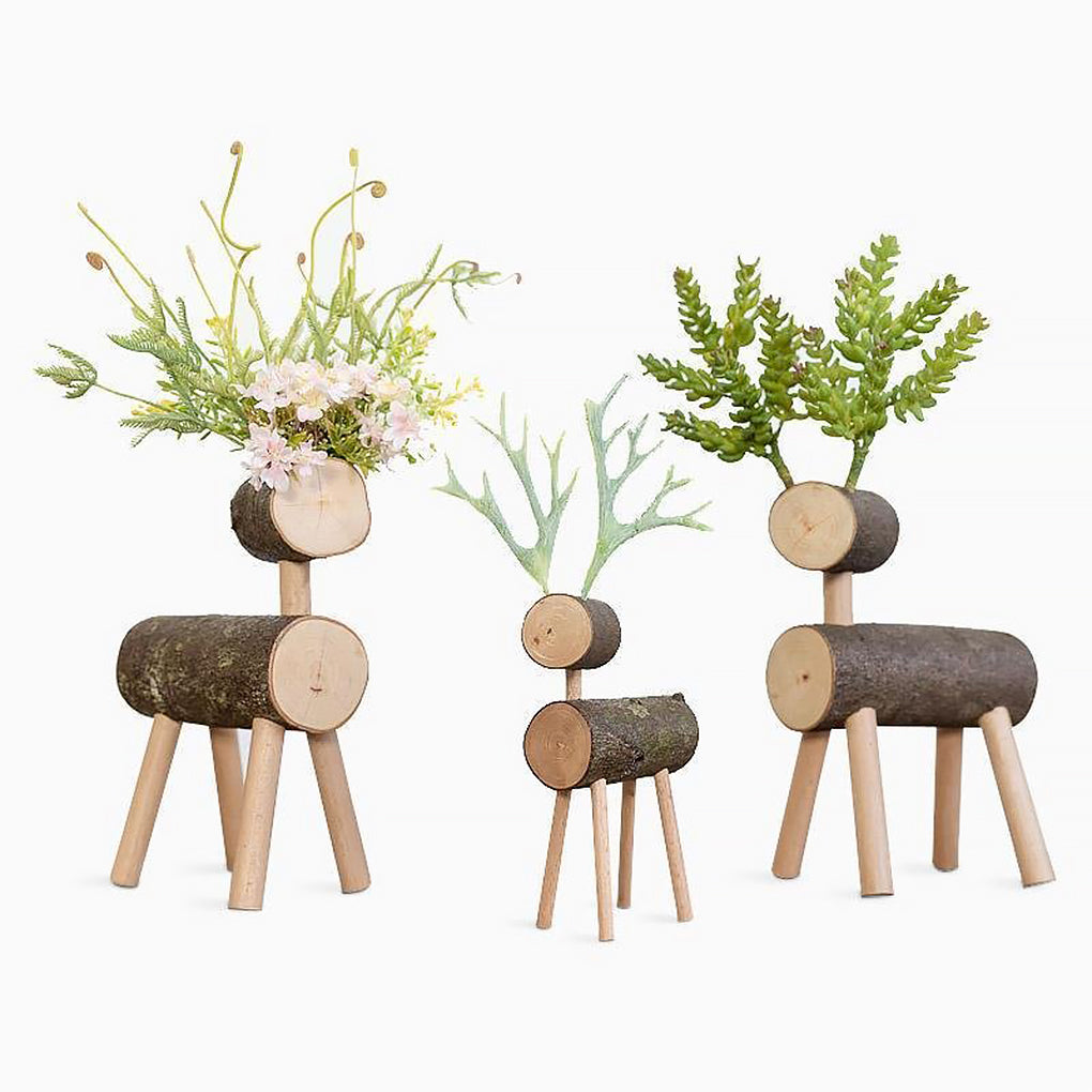 Small Wooden Reindeer Figures - Home Decor > Home Accessories > Decorative Objects - DINIBLO 