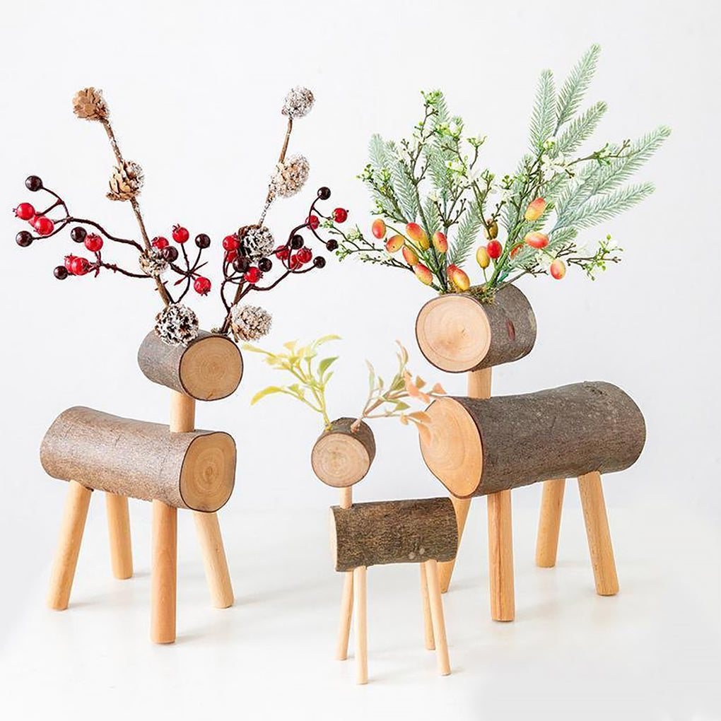 Small Wooden Reindeer Figures - Home Decor > Home Accessories > Decorative Objects - DINIBLO 