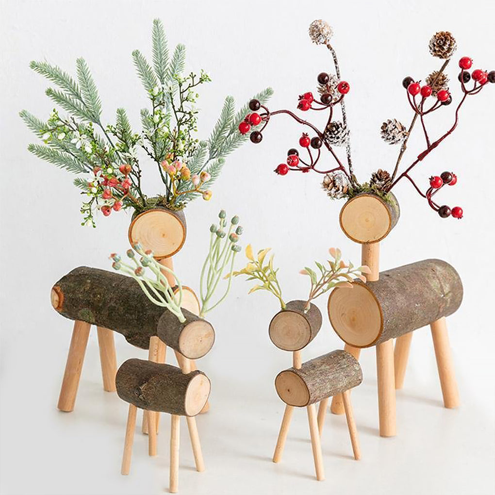 Small Wooden Reindeer Figures - Home Decor > Home Accessories > Decorative Objects - DINIBLO 