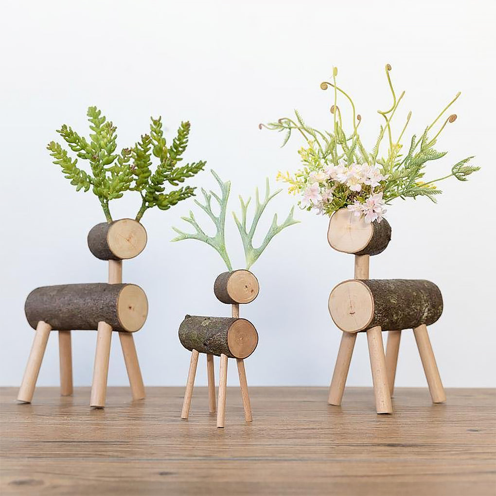 Small Wooden Reindeer Figures - Home Decor > Home Accessories > Decorative Objects - DINIBLO 