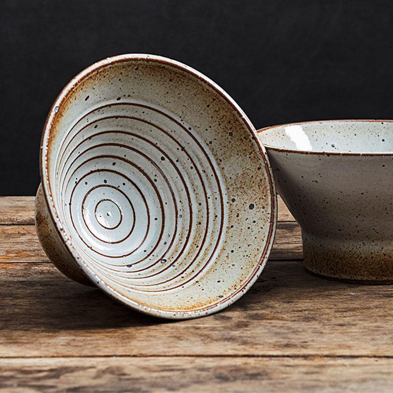 Rustic White Stoneware Dining Bowls - Kitchen > Dinnerware > Dining Bowls - DINIBLO 