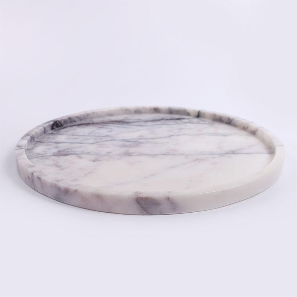 Round Marble Veggie Pizza Serving Tray Fruit Platter White - Home Decor > Storage Containers > Storage Trays - DINIBLO 