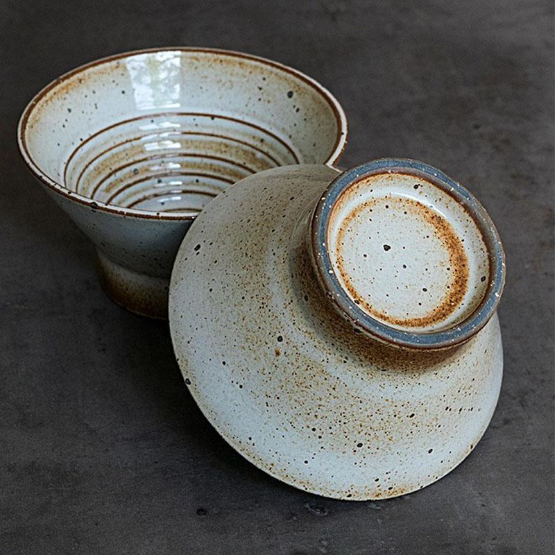 Rustic White Stoneware Dining Bowls - Kitchen > Dinnerware > Dining Bowls - DINIBLO 