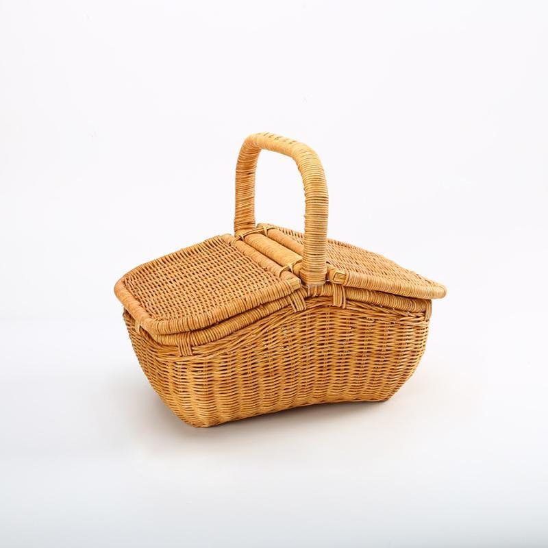 Wicker Rattan Storage Basket with Lids - Organization > Storage Containers > Storage Baskets & Bins & Boxes - DINIBLO 