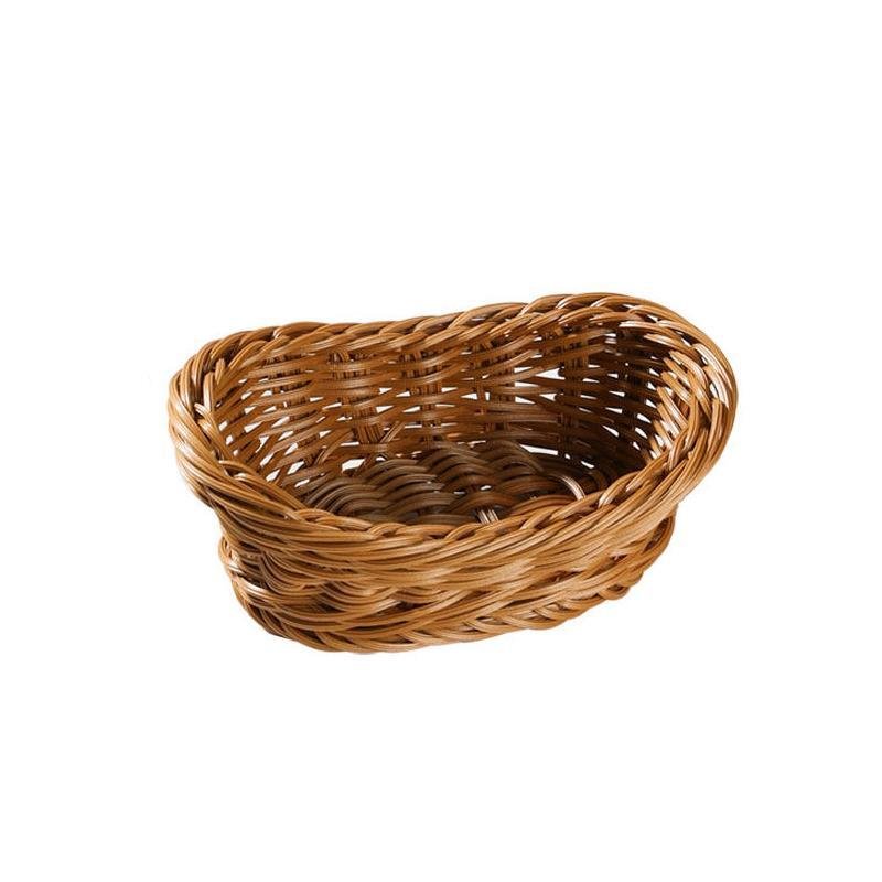 Rustic Wooden Natural Oval Shaped Plastic Storage Basket - Organization > Storage Containers > Storage Baskets & Bins & Boxes - DINIBLO 