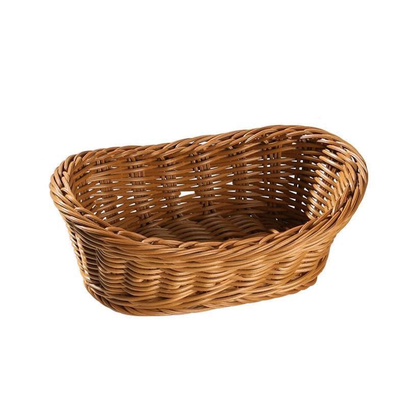 Rustic Wooden Natural Oval Shaped Plastic Storage Basket - Organization > Storage Containers > Storage Baskets & Bins & Boxes - DINIBLO 