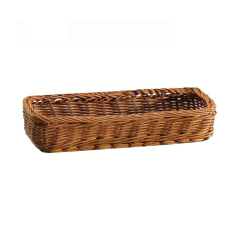 Farmhouse Rattan Table Flatware Storage Bin Box - Organization > Storage Containers > Storage Baskets & Bins & Boxes - DINIBLO 