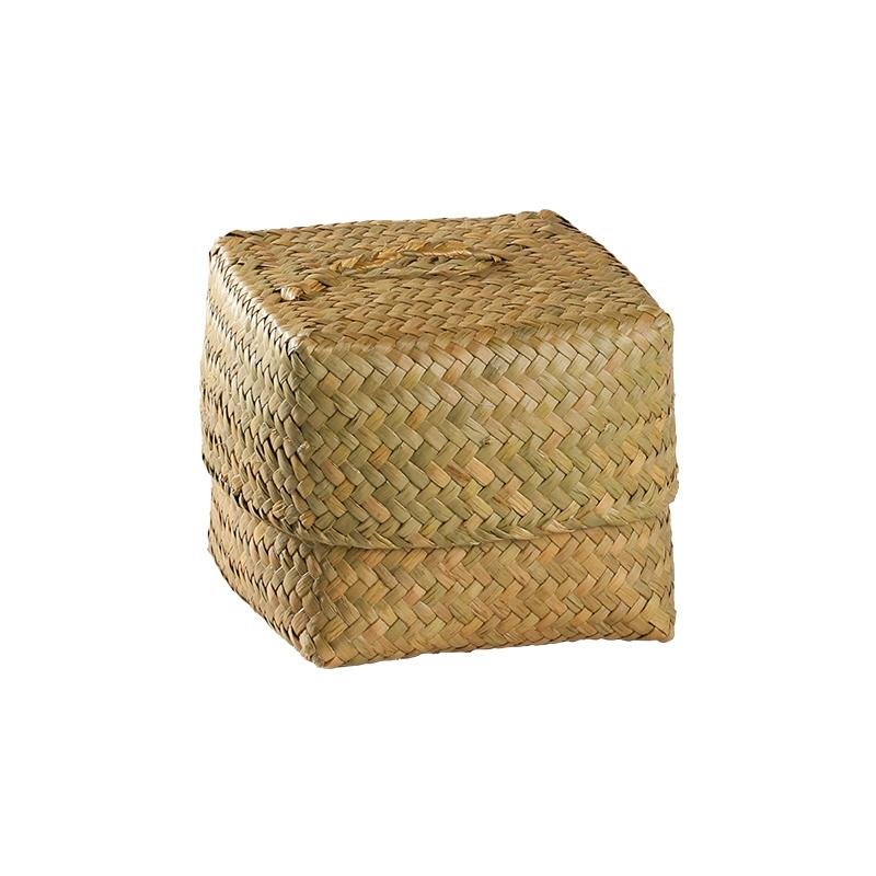 Rustic Natural Handwoven Square Box/Totes With Lid - Organization > Storage Containers > Storage Baskets & Bins & Boxes - DINIBLO 