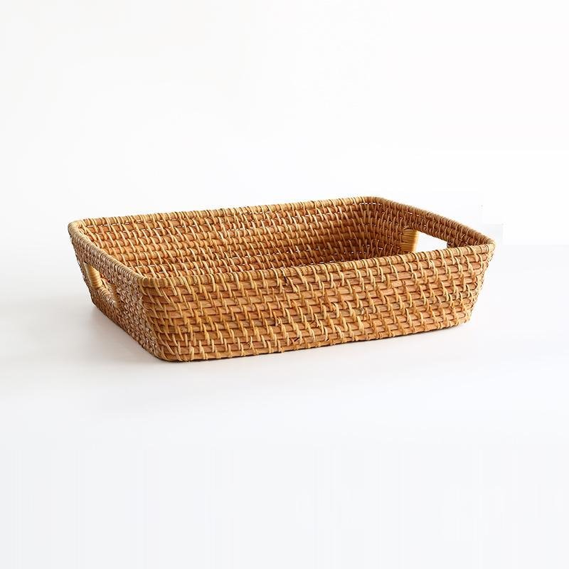 Expertly Woven Rectangular Storage Tray With Expanding Borders - Organization > Storage Containers > Storage Trays - DINIBLO 