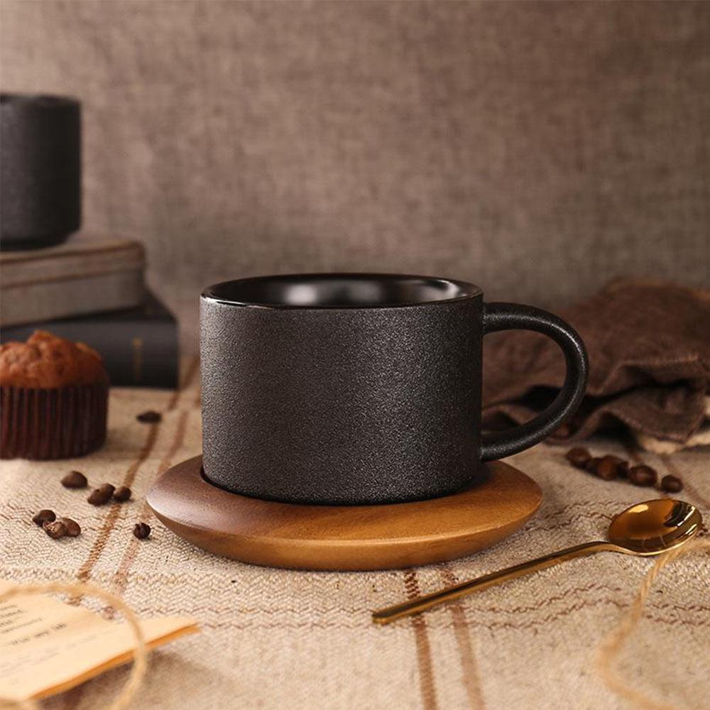 Black Large Cylinder Stoneware Coffee Mugs - Home Decor > Storage Containers > Cups & Bowls & Spoons - DINIBLO 