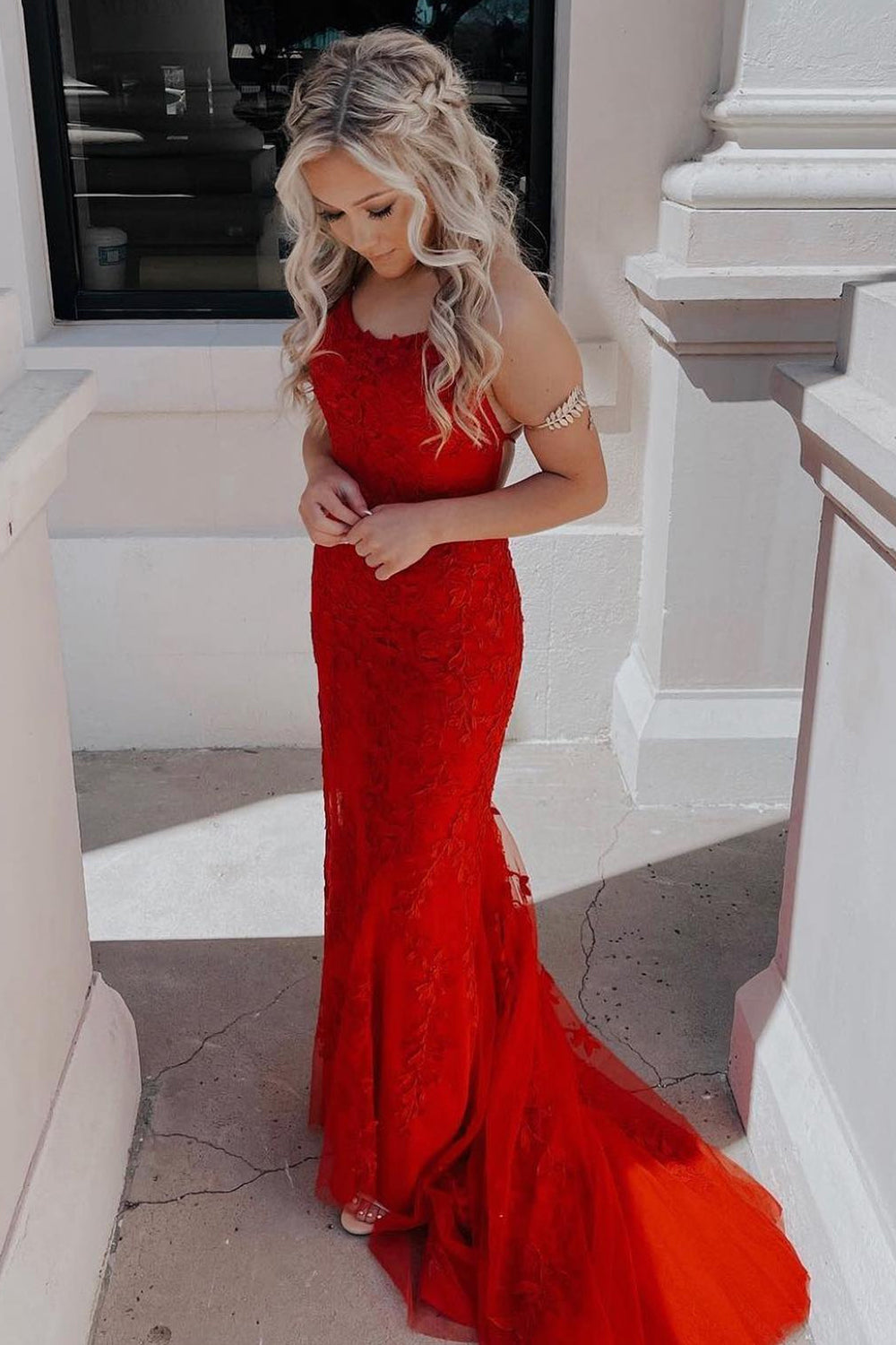 Lucille |Mermaid Spaghetti Straps Lace Prom Dress - Prom Dress - DINIBLO 