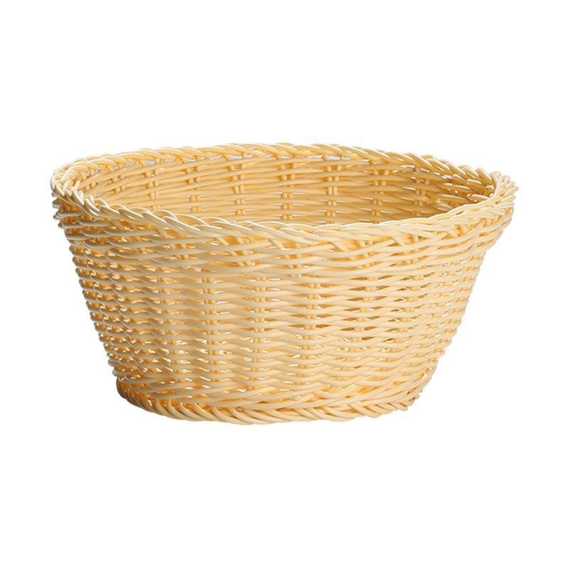 Farmhouse Natural Round Plastic Storage Basket - Organization > Storage Containers > Storage Baskets & Bins & Boxes - DINIBLO 