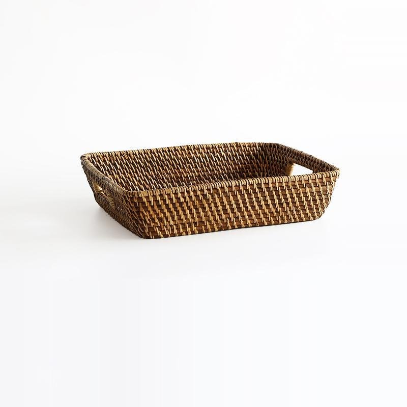 Expertly Woven Rectangular Storage Tray With Expanding Borders - Organization > Storage Containers > Storage Trays - DINIBLO 