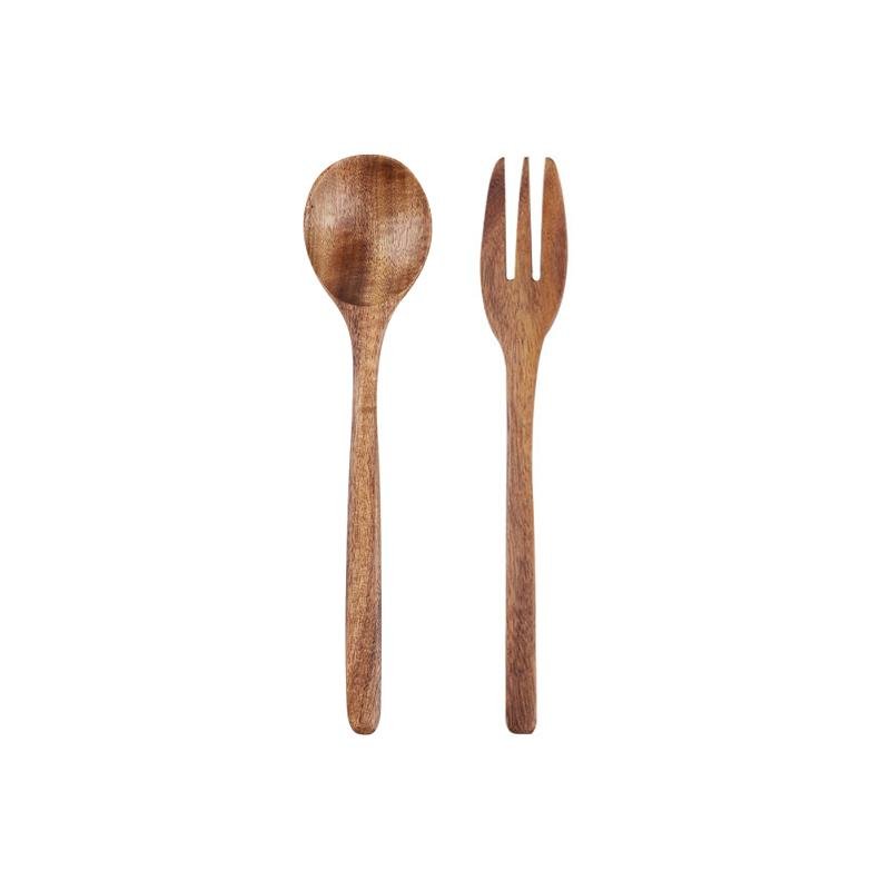 2 Piece Set Burlywood Kitchen Spoons and Forks Utensils - Home Decor > Storage Containers > Cups & Bowls & Spoons - DINIBLO 