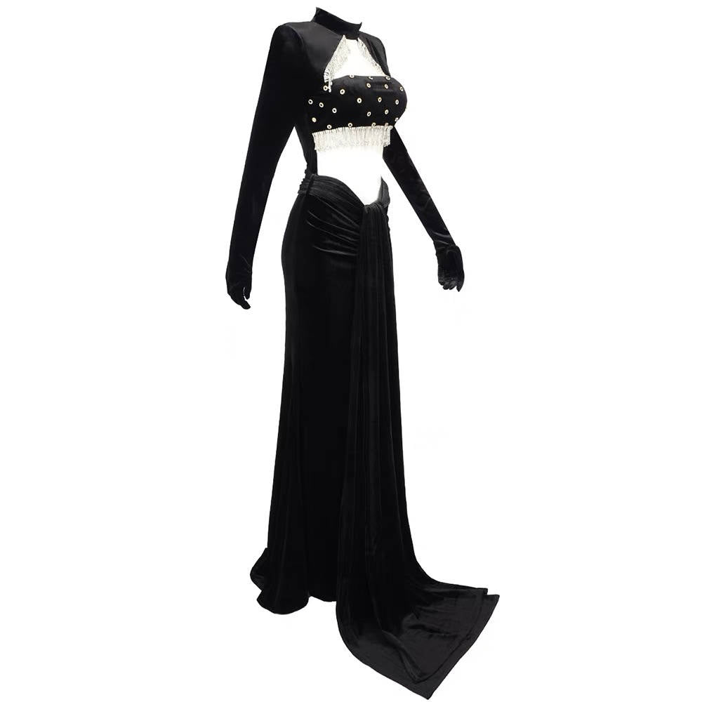 Crystal Velvet Formal Evening Gown -  - DINIBLO 