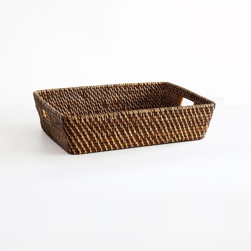 Expertly Woven Rectangular Storage Tray With Expanding Borders - Organization > Storage Containers > Storage Trays - DINIBLO 