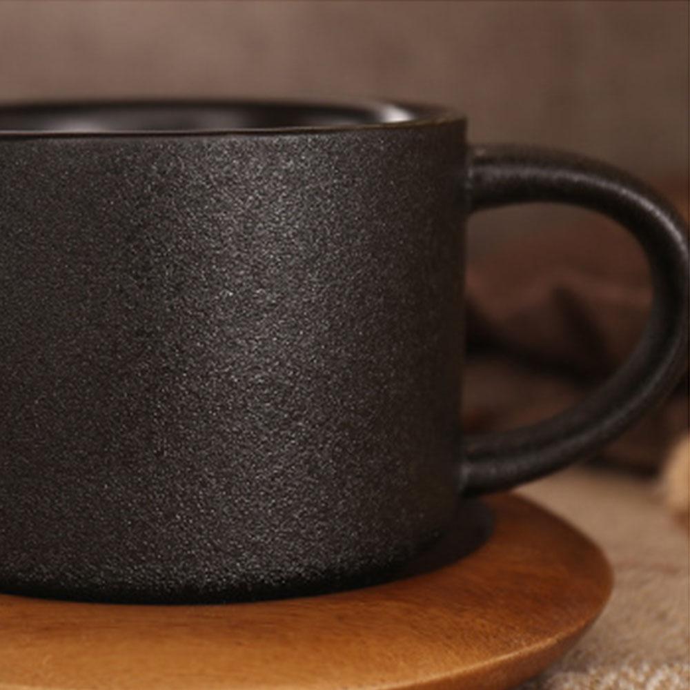 Black Large Cylinder Stoneware Coffee Mugs - Home Decor > Storage Containers > Cups & Bowls & Spoons - DINIBLO 