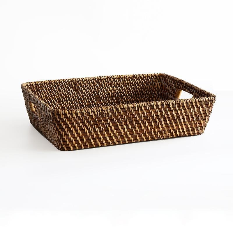 Expertly Woven Rectangular Storage Tray With Expanding Borders - Organization > Storage Containers > Storage Trays - DINIBLO 