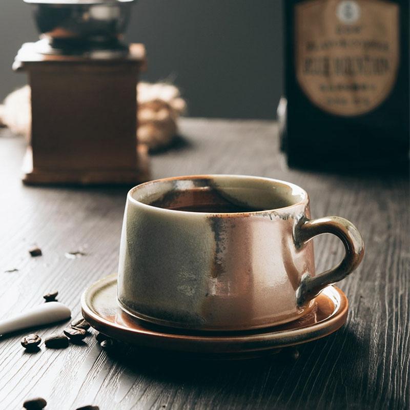 Rustic Stoneware Teacup With Swivel Handle - Home Decor > Storage Containers > Cups & Bowls & Spoons - DINIBLO 