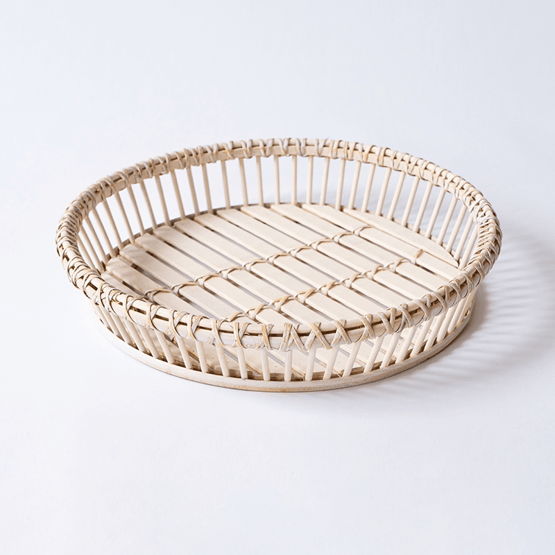 Farmhouse Wicker Decorative Tray Serving tray - Organization > Storage Containers > Storage Trays - DINIBLO 