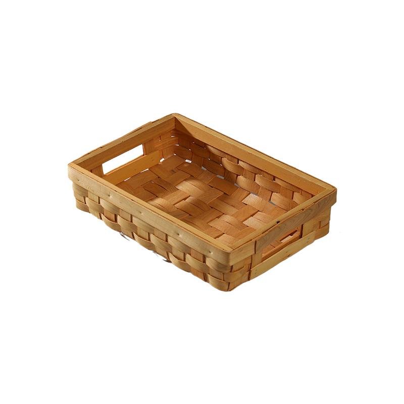 Rectangle Wood Woven Compact Boxy Storage Tray - Organization > Storage Containers > Storage Trays - DINIBLO 