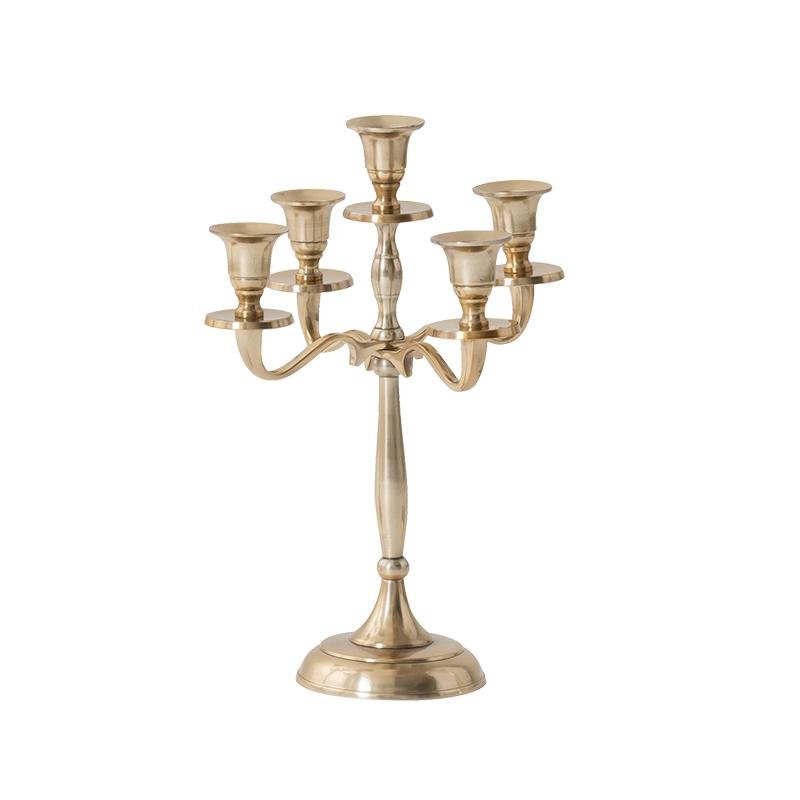 Gold Sliver Metal Candelabrum Candle Holder for 5 Candles - Home Decor > Candle holders & Lanterns > Candles & Candle holders - DINIBLO 