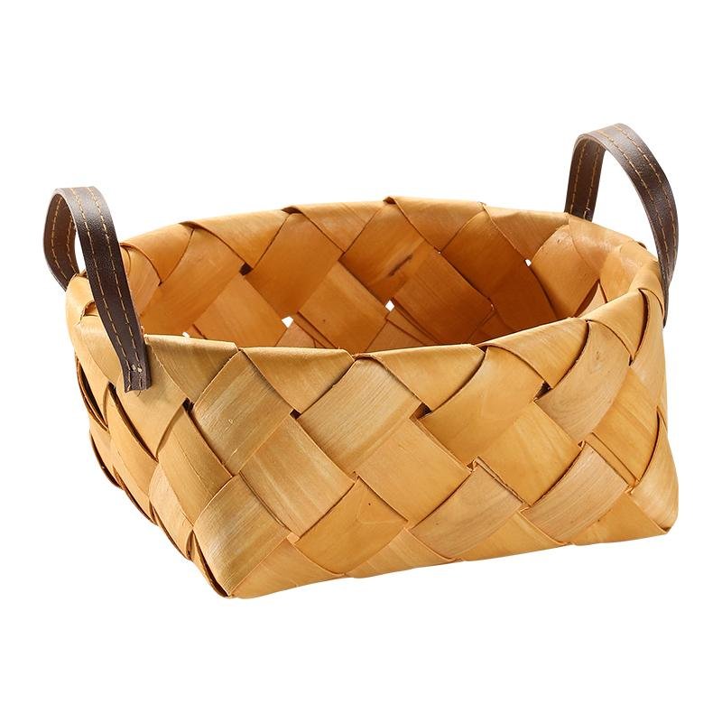 Farmhouse Wood Woven Basket - Organization > Storage Containers > Storage Baskets & Bins & Boxes - DINIBLO 