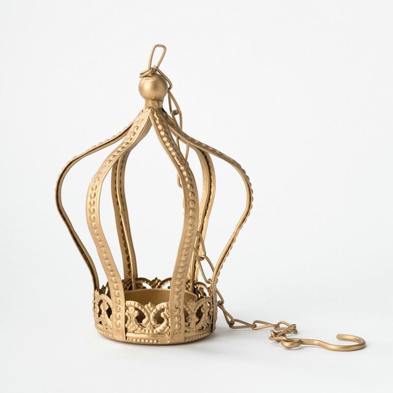 Gold Crown Shaped Iron Candle Holder - Home Decor > Candle holders & Lanterns > Lanterns - DINIBLO 