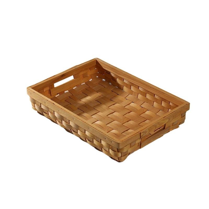 Rectangle Wood Woven Compact Boxy Storage Tray - Organization > Storage Containers > Storage Trays - DINIBLO 