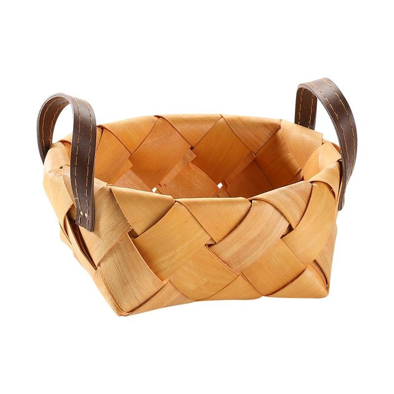 Farmhouse Wood Woven Basket - Organization > Storage Containers > Storage Baskets & Bins & Boxes - DINIBLO 