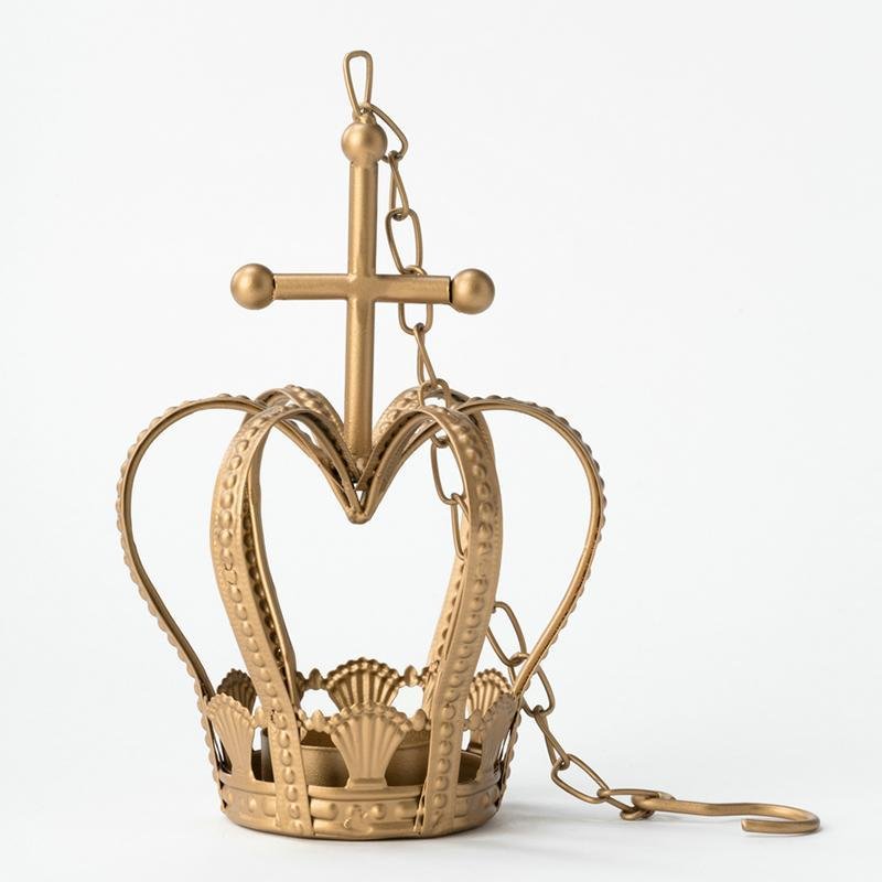 Gold Crown Shaped Iron Candle Holder - Home Decor > Candle holders & Lanterns > Lanterns - DINIBLO 