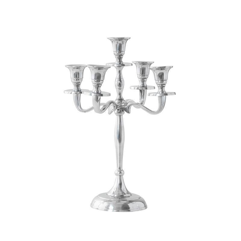 Gold Sliver Metal Candelabrum Candle Holder for 5 Candles - Home Decor > Candle holders & Lanterns > Candles & Candle holders - DINIBLO 