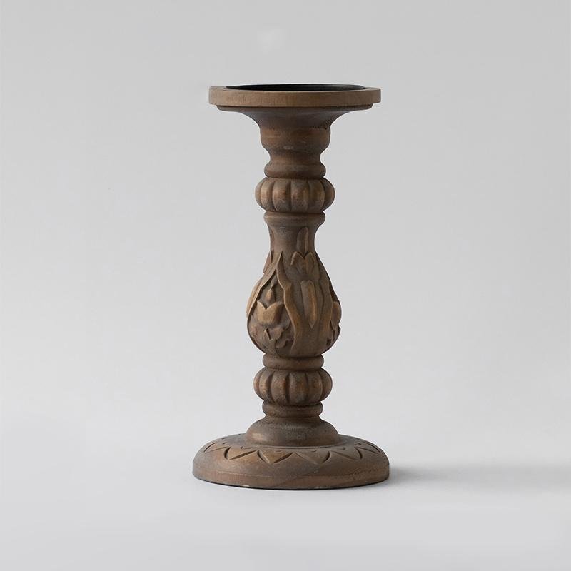 Antique Style Brown Totem Poles Candle Holder - Home Decor > Candle holders & Lanterns > Candles & Candle holders - DINIBLO 