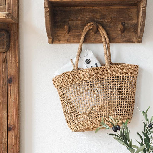 Organic Hanging Wall Baskets Papyrus Shopping Panic Bag - Organization > Storage Containers > Storage Baskets & Bins & Boxes - DINIBLO 