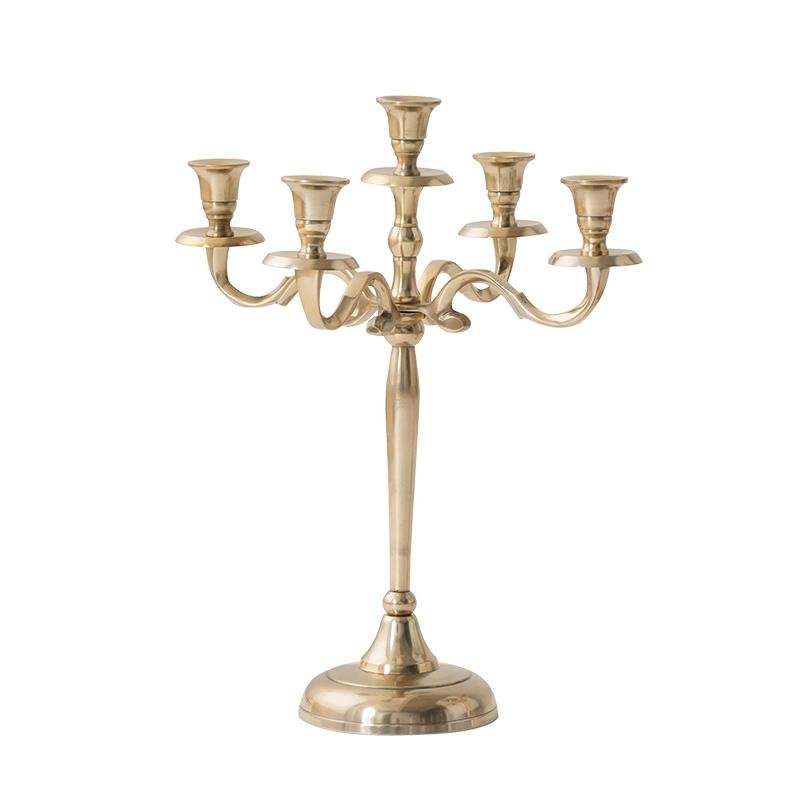 Gold Sliver Metal Candelabrum Candle Holder for 5 Candles - Home Decor > Candle holders & Lanterns > Candles & Candle holders - DINIBLO 