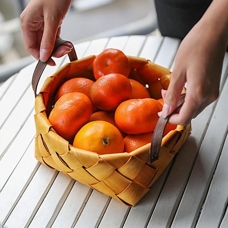 Farmhouse Wood Woven Basket - Organization > Storage Containers > Storage Baskets & Bins & Boxes - DINIBLO 