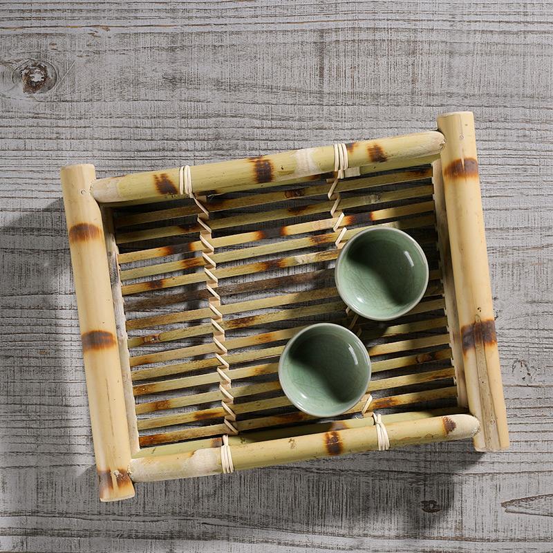 Farmhouse Bamboo Serving Tray Serving Board - Organization > Storage Containers > Storage Baskets & Bins & Boxes - DINIBLO 