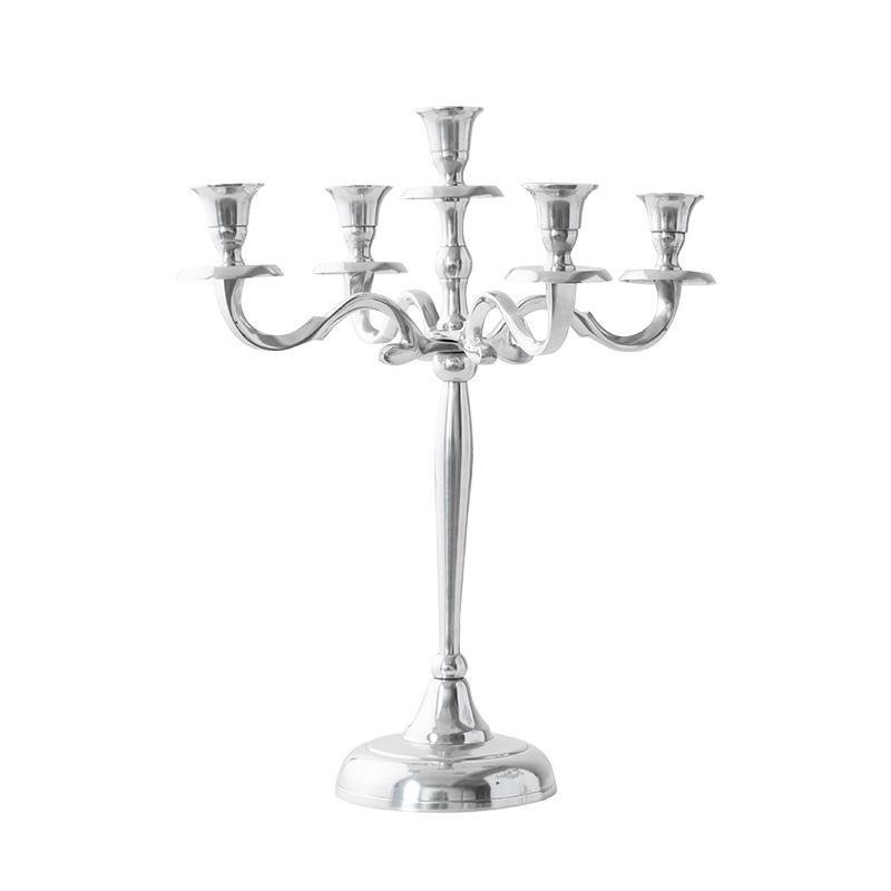 Gold Sliver Metal Candelabrum Candle Holder for 5 Candles - Home Decor > Candle holders & Lanterns > Candles & Candle holders - DINIBLO 