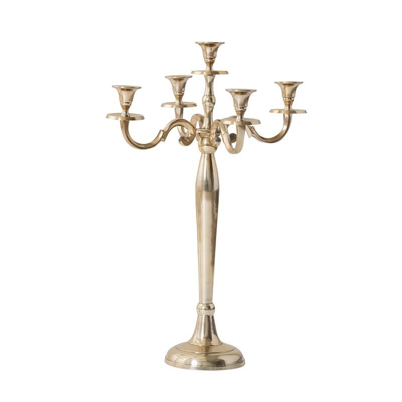 Gold Sliver Metal Candelabrum Candle Holder for 5 Candles - Home Decor > Candle holders & Lanterns > Candles & Candle holders - DINIBLO 