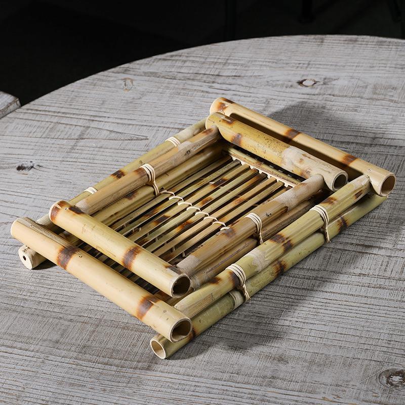 Farmhouse Bamboo Serving Tray Serving Board - Organization > Storage Containers > Storage Baskets & Bins & Boxes - DINIBLO 