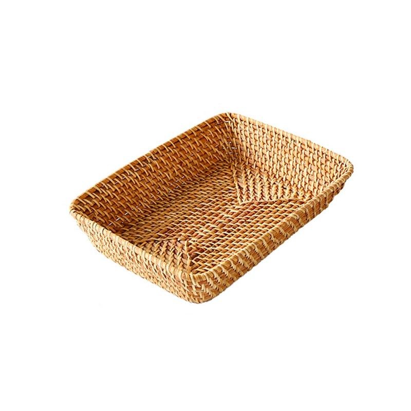 Rectangular Rattan Basket and  Serving Tray - Organization > Storage Containers > Storage Trays - DINIBLO 