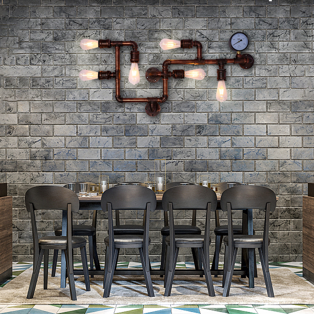 Vintage Iron Water Pipes Retro Creative Industrial Style Wall Light Fixture - Lighting > Wall Lights > Wall sconces - DINIBLO 