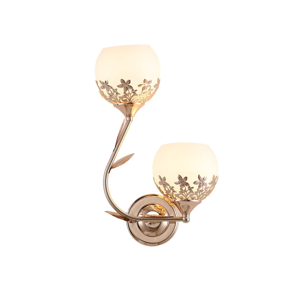 2-Light Glass Flower LED Simple European Style Wall Sconces Lighting - Lighting > Wall Lights > Wall sconces - DINIBLO 