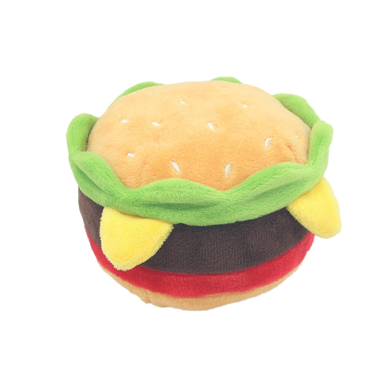 Hamburger Pet Plush Squeaky Toy French Fries - Dog Toys - DINIBLO 