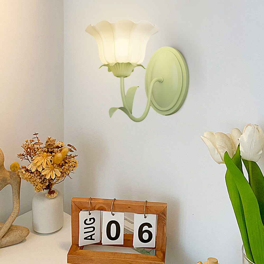 1/2 Lights Flowers Glass Three Step Dimming Green Modern Wall Lights Indoor - Lighting > Wall Lights > Wall sconces - DINIBLO 