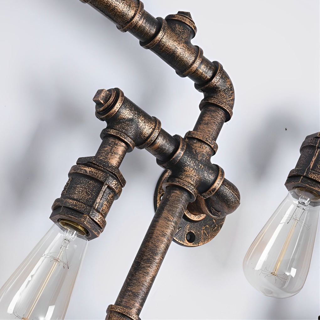 Vintage Iron Water Pipes Retro Creative Industrial Style Wall Light Fixture - Lighting > Wall Lights > Wall sconces - DINIBLO 