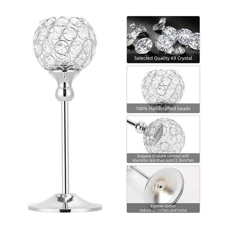 2-Piece Crystal Table Pineapple Candle Holder for Dining Christmas New Year - Home Decor > Candle holders & Lanterns > Candles & Candle holders - DINIBLO 