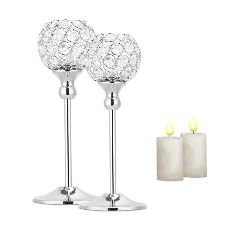 2-Piece Crystal Table Pineapple Candle Holder for Dining Christmas New Year - Home Decor > Candle holders & Lanterns > Candles & Candle holders - DINIBLO 